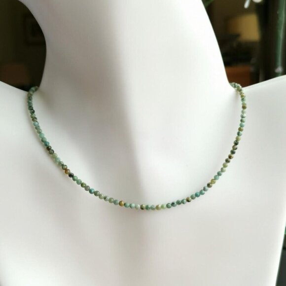African Turquoise faceted bead  necklace NEW - Picture 6 of 6